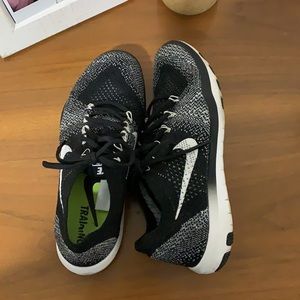 Black and White Nike Free Training Shoes